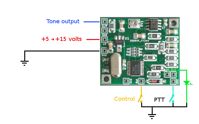 CTCSS encoder board connections